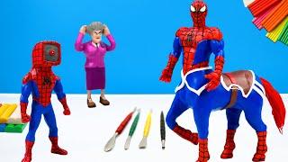 Making Centaur mod Superheroes Spider man with clay  Polymer Clay Tutorial