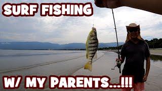 Fishing the SURF w/ my PARENTS in BRAZIL...!!! | BR24-EP1