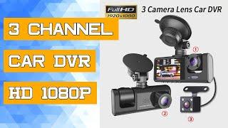 3 Channel Car DVR HD 1080P 3-Lens Inside Vehicle Dash CamThree Way Camera DVRs Recorder Video Regist