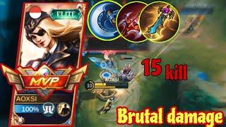 15kill || Lesley One shot brutal damagae || best build top 1 global lesley~MLBB