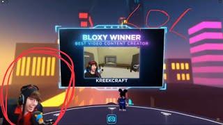 KreekCrafts REACTION to WINNING THE BLOXY AWARDS 2021!!!!