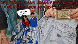 BONGKAR BAL CELANA JEANS RIPPED/SOBEK-SOBEK KODE H TRADING PREMIUM KOREA MJP-A