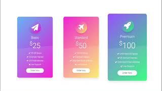 Animated Pricing Card UI Design using only HTML & CSS