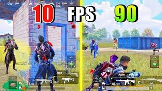 BGMI Test 60fps VS 90 fps Bgmi 10fps or 60fps or 90FPS Bgmi gameplay Pubg gameplay