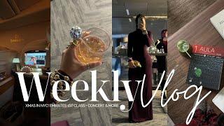 weekly vlog! 1st class emirates flight + 1st spanish class + mariah carey concert &more allyiahsface