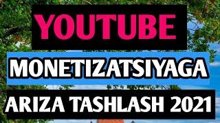 YOUTUBEDA MONETIZATSIYAGA ARIZA TASHLASH / DILMUROD PULATOV / youtubeda monetizatsiya yoqish