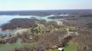 Drone footage of Lake Monroe, Bloomington Indiana