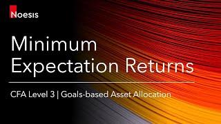 CFA Level 3 | Goals-based Asset Allocation: Minimum Expectation Returns