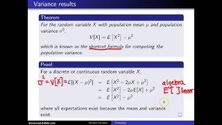 Population variance shortcut formula