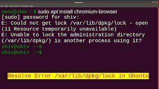How to fix E: Could not get lock /var/lib/dpkg/lock - open