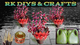 Lotus flower pot.  using oil gallon.. best out of waste