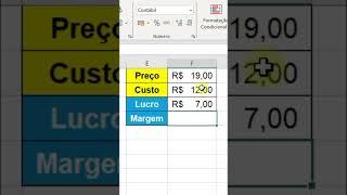 Como calcular margem de lucro de forma rápida no Excel