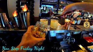 NON $TOP FRIDAY NIGHT !! | Making Cocktails and Making Bank !! bar asmr + recipes