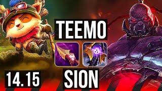 TEEMO vs SION (TOP) | Rank 1 Teemo, 2100+ games, 6 solo kills | NA Challenger | 14.15