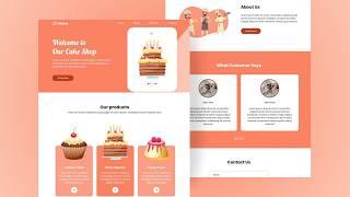 Cake Shop Website Design: HTML, CSS & JS