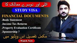 Italy or any Country Study Visa | Income Tax Return & Bank Statement  | Financial documents |