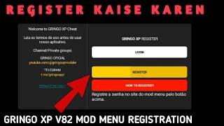 GRINGO XP V82 MOD MENU Register Kaise karein | Gringo mod menu Ob44 Registration process 