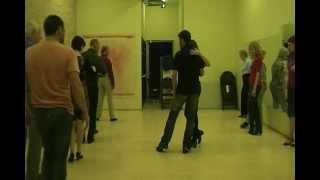 Argentine Tango Lesson - Cross Walking on Right side, Leading into a change of Direction