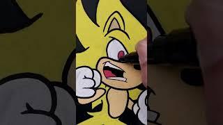 Drawing Super Sonic ️ with Posca Pens #Shorts