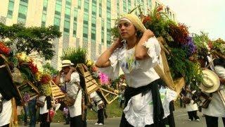 Colombian city holds dazzling flower festival