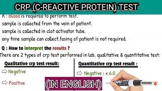 CRP test.C reactive protein.purpose, symptoms, sample collection & results interpretation.HS CRP