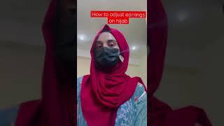 How to set short earrings on hijab #short #hijabtutorial #hijabstyle #hijab