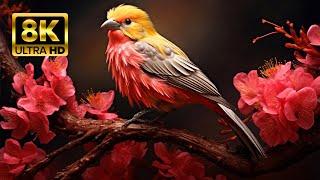 The Most Colorful Birds - Beautiful Birds 8k Effect, True Sharp UHD 8K