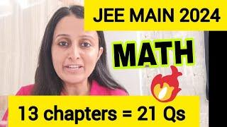 JEE MAIN 2024 : HIGHEST Weightage Chapters MATH  @nehamamsarmy