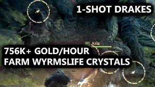 756k+ MAX GOLD Per Hour 1-SHOT DRAKES to Farm Wyrmslife Crystals QUICK & EASY Guide DRAGONS DOGMA 2