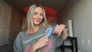 ASMR | Hair Brushing + Fabric Scratching