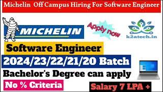 Michelin  hiring Software Engineer Jobs (Now Hiring)