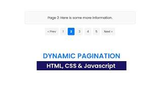 Dynamic Pagination |HTML, CSS & Javascript