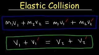 Elastic Collisions In One Dimension Physics Problems - Conservation of Momentum & Kinetic Energy