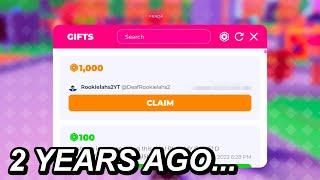 OPENING 100 GIFTS FROM 2 YEARS AGO IN PLS DONATE.. HOW MUCH ROBUX IS THIS