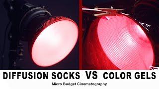 $15 Diffusion Socks VS Color Gels Lighting Examples | Cheap Cinematography Tools