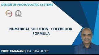 Numerical solution - Colebrook formula