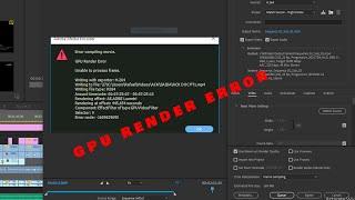 How to Fix  GPU Render Error issue Adobe Premiere Pro 2023 in Hindi