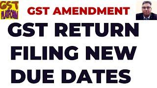 NEW DUE DATES FOR GST RETURN FILING | GST RETURN FILING DATE CHANGES