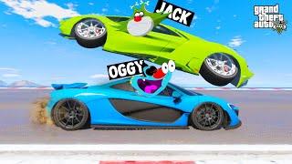 Oggy Trolling Jack In FACE TO FACE With Monster Car Racing Challengeby Cars and Motorcycle! GTA5