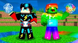 RAINBOW Mikey's Armor vs STORM JJ's Armor Survival Battle in Minecraft animation