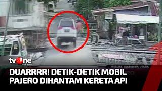 Detik-detik Mobil Pajero Dihantam Kereta Pembawa BBM Akibat Menerobos Rel | Kabar Utama tvOne