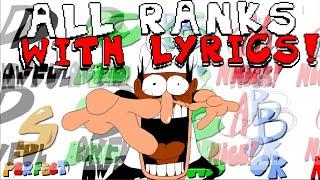 ALL RANKS WITH LYRICS (PIZZA TOWER)