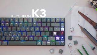 Keychron K3 Mods & Typing Sounds (Low Profile Optical White Switches)