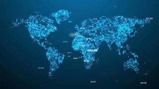 World Map Line Business Connection, Motion Graphics, No copyright,