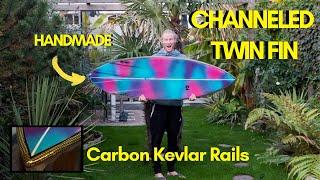 Channeled Twin Fin Surfboard Build | Start to Finish | Carbon Kevlar Rails