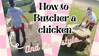 How to Butcher a Chicken in Style #homestead #reaction