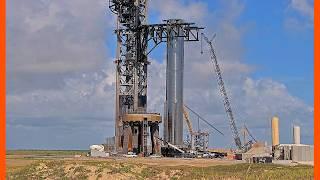 Booster 12 Placed on the Orbital Launch Mount for Testing | SpaceX Boca Chica