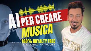 Intelligenza artificiale per creare musica 100% royalty free.