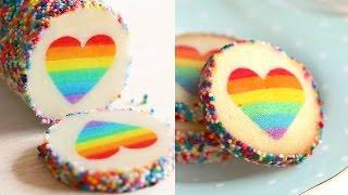 "Eugenie Cookie" Rainbow Heart Cookies Slice & Bake Surprise