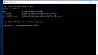 Installing Keras And Other Libraries In Anaconda In Specific Environment On Local Machine
